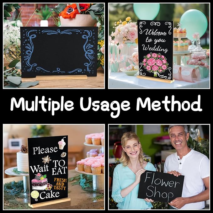 NEBURORA 1 Pack 8 x 12 Inches Tabletop Small Chalkboard Sign - Image 7