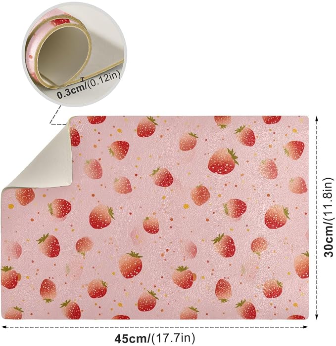 Red Dots Strawberry Coffee Mat Coffee Bar Maker Backed Absorbent Nonslip - Image 3