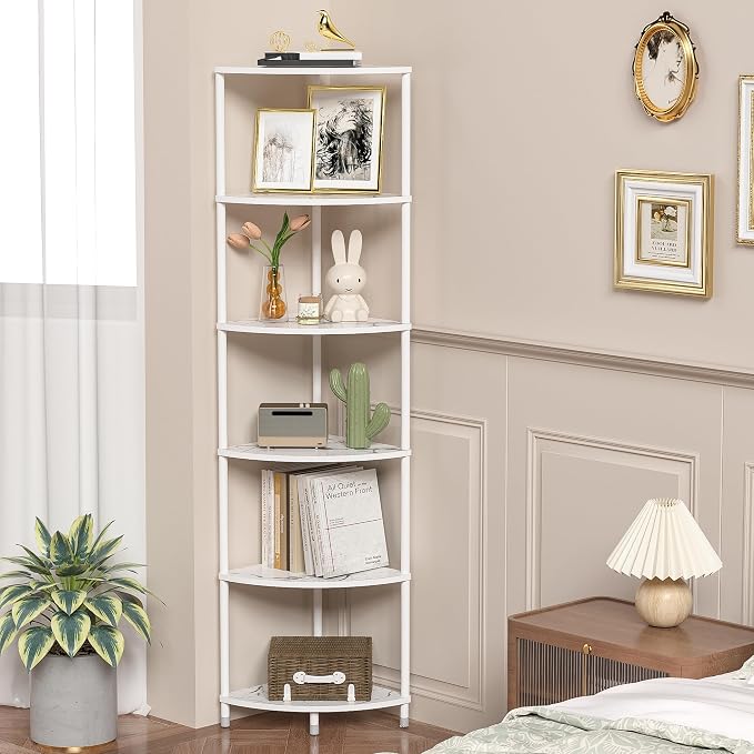 6 Tier Corner Shelf Stand, 54.4" Kitchen Shelf Organizer - Image 4