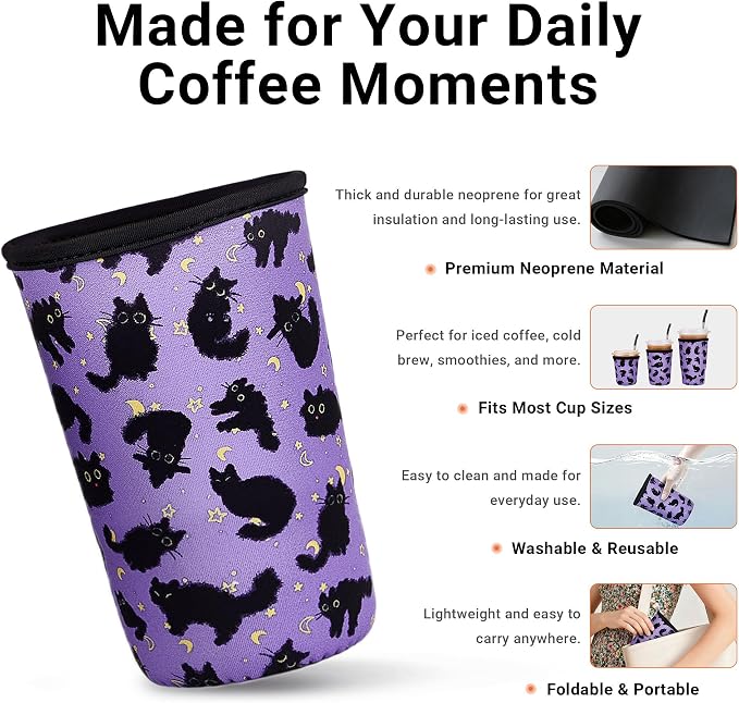 Iced Coffee Sleeve Reusable Medium 22-28oz - Image 3