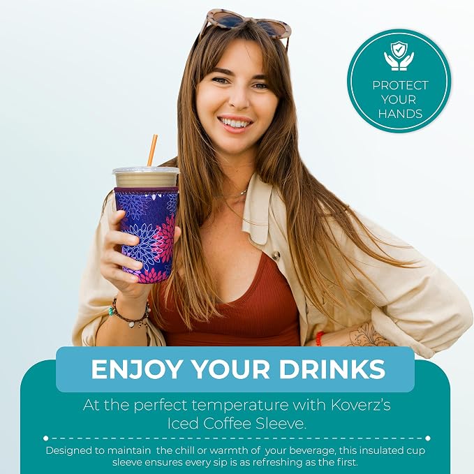 Iced Coffee Sleeve, Insulated Neoprene Cup Sleeve, Fits a 32 Oz. Coffee Cup - Image 6