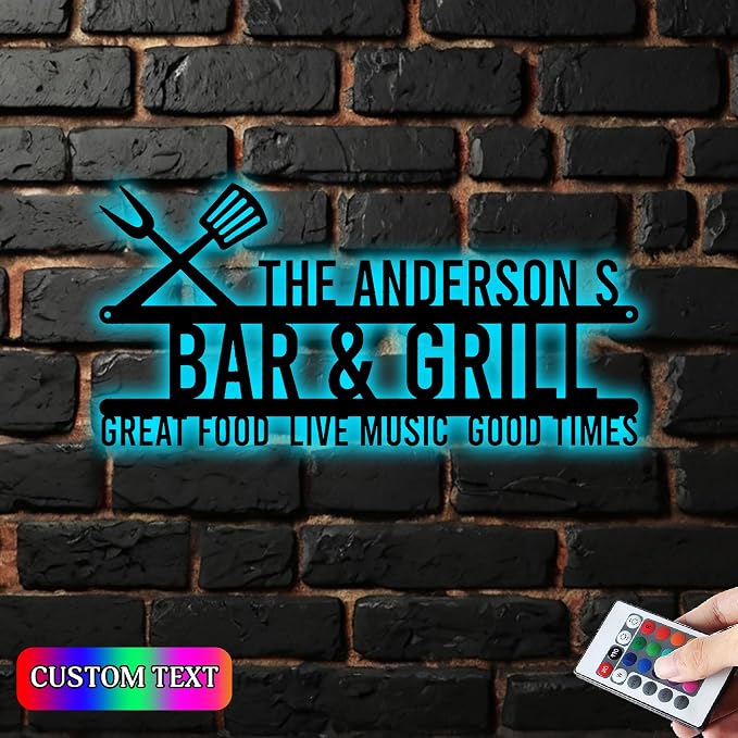 Personalized Bar N Grill Metal Wall Art - Image 2