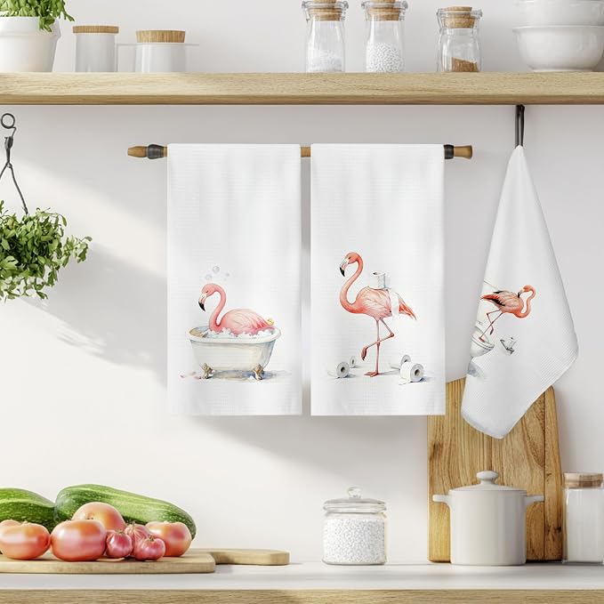 Funny Flamingo Bathroom Hand Towels, Flamingo Lover Gifts, Humor Bathing - Image 6