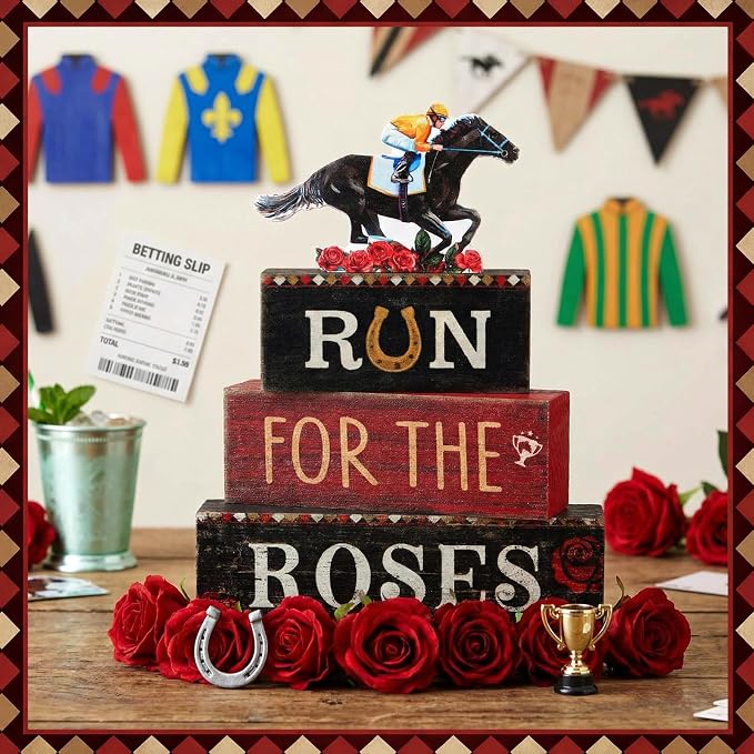 Yuntau 4 Pcs Derby Day Party Decorations Horse Centerpieces - Image 2