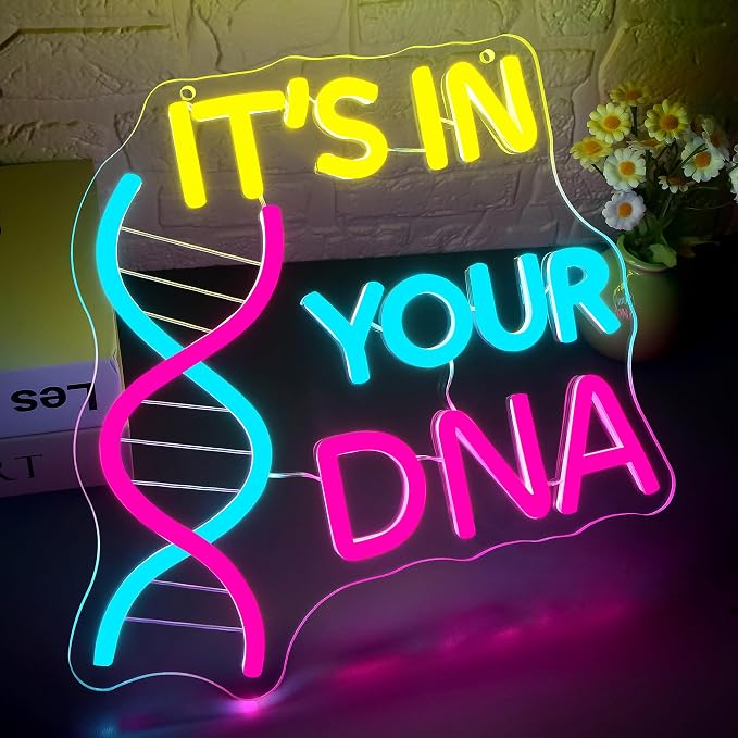 DNA Double Helix Neon Sign for Wall Decor Dimmable It's In Your DNA LED Neon - Image 2