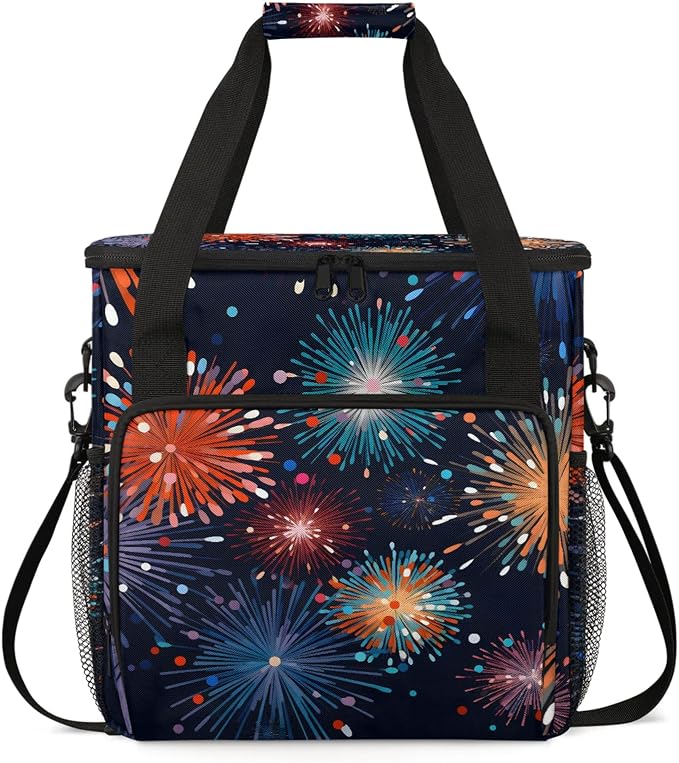 Celebrate Fireworks Festival Coffee Maker Carring Bag, Large Insulated Storage by Home