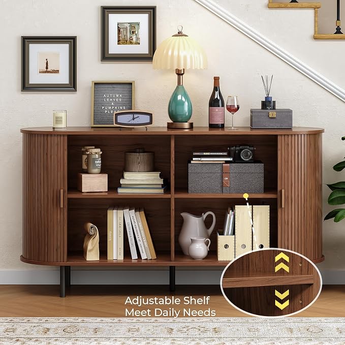 Buffet Cabinet with Storage, Coffee Bar Cabinet with Adjustable Shelf, Console - Image 3