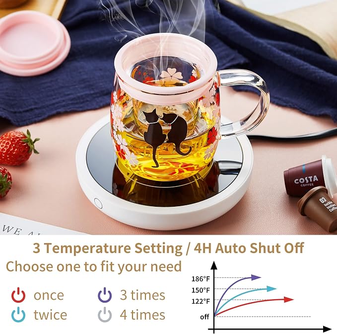 Coffee Mug Warmer for Desk 4H Auto Shut Off, Smart Coffee Cup Warmer - Image 2