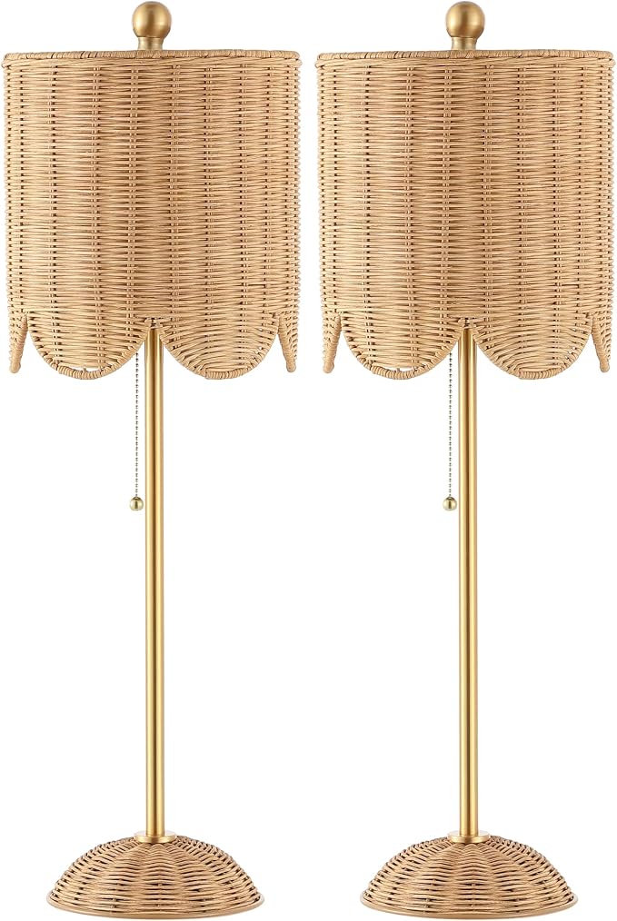 JONATHAN Y 27.5" Brass Gold Coastal Buffet Table Lamp Set of 2 - Image 8