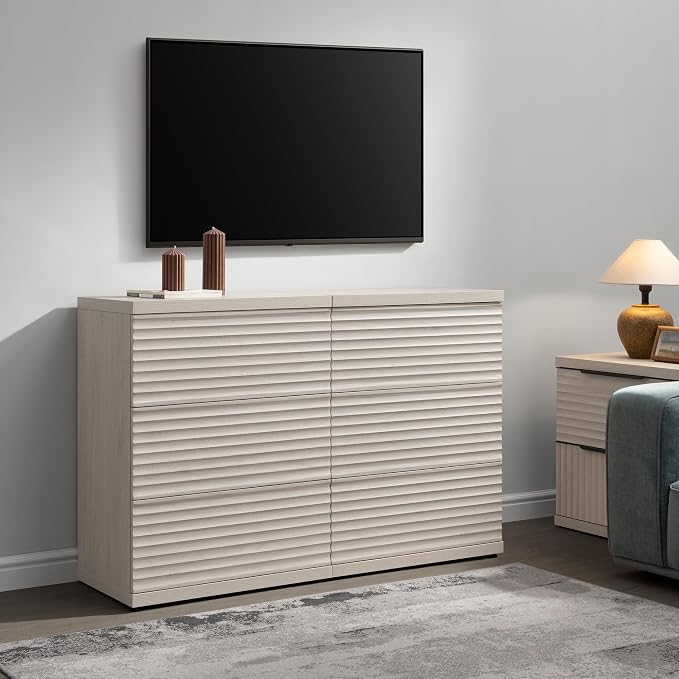 SICOTAS Sideboard Cabinet with Storage, Modern Fluted Buffet Cabinet with 3 - Image 4