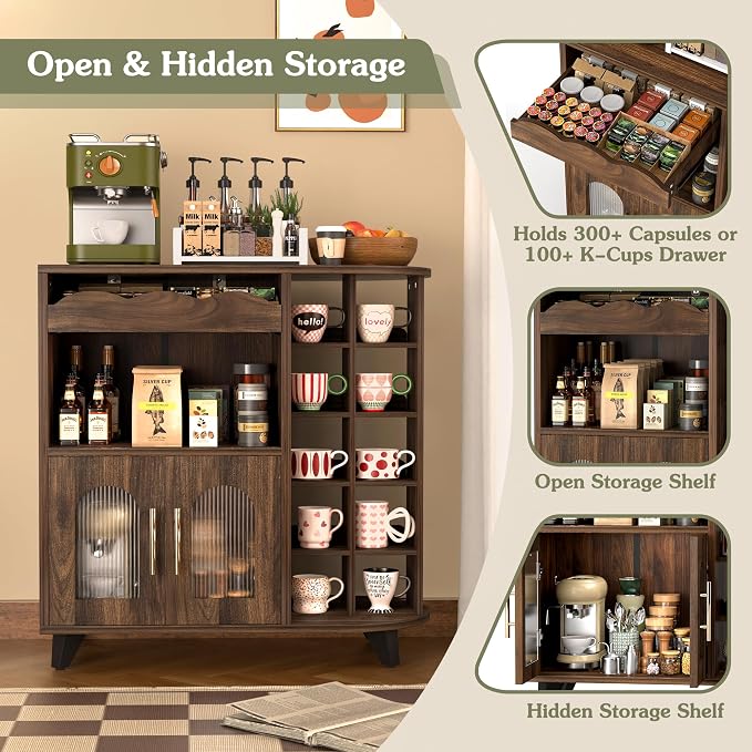 VINAEMO Coffee Bar Cabinet - Image 3