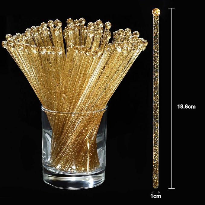 Honoson 100 Pcs Clear Swizzle Sticks Ball Head Stirrer Disposable Plastic Round - Image 2