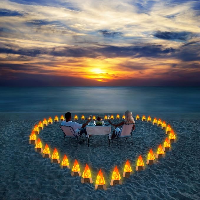 Ollcuz Night Lights, USB Rechargeable Flickering Flame, 3-Mode LED Flame Light - Image 5