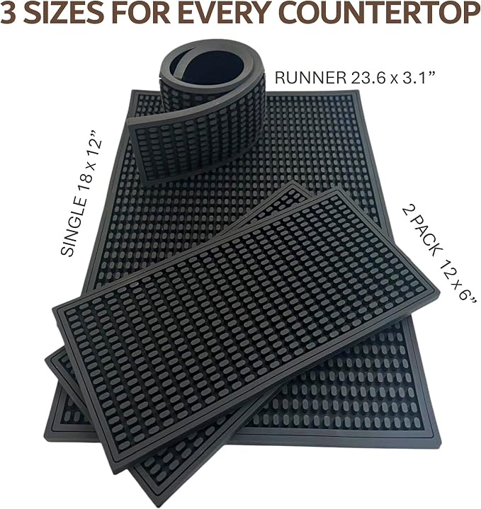 2 Pack Rubber Bar Mat – Non-Slip Spill & Drip Mat - Image 9