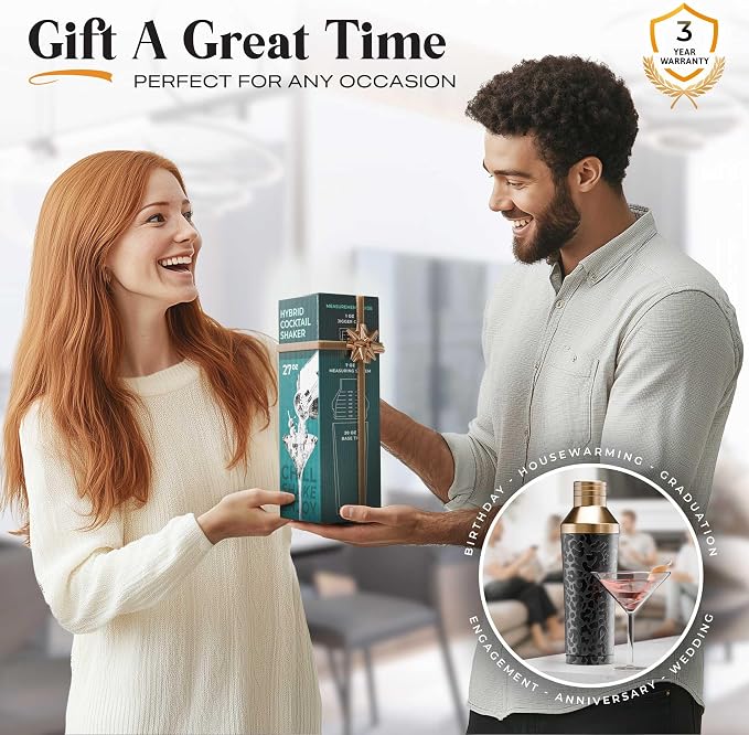 BARE BARREL Insulated Cocktail Shaker Set | Double Wall Stainless Steel | - Image 8