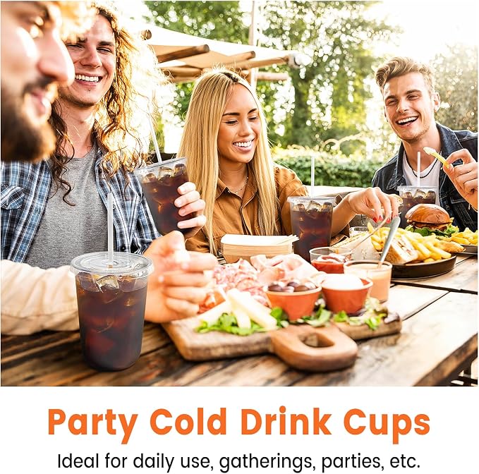 [100 Sets - 16oz Round Bottom Clear Plastic Cups - Image 7