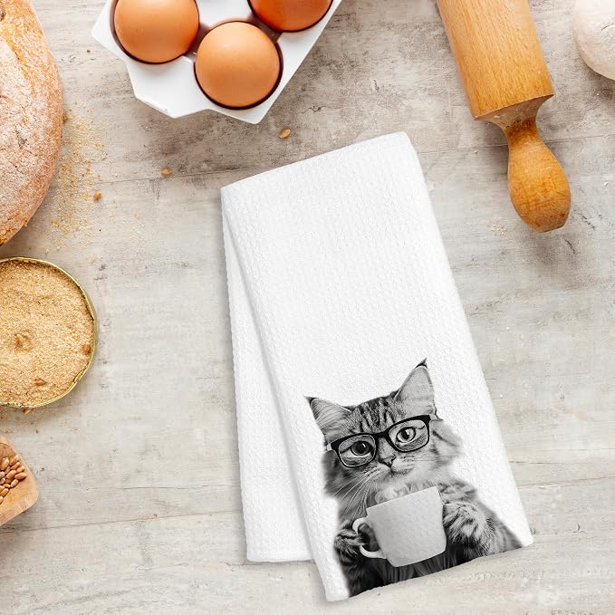 Funny Cat Decor Coffee Kitchen Towels Gift, Cat Gifts - Image 5
