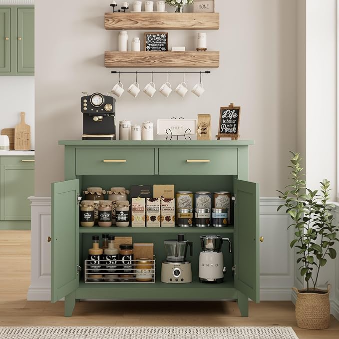 HORSTORS Kitchen Storage Cabinet, Modern Farmhouse Buffet Cabinet - Image 5