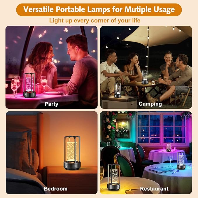 Portable Table Lamp for Outdoor Indoor: Cordless Rechargeable Desk Lamp - Image 3