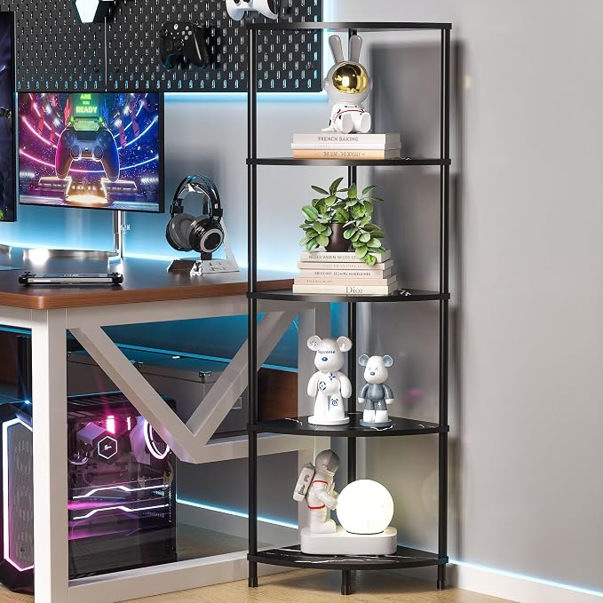 Book Shelf Corner Shelf, 5 Tier Corner Bookshelf Display by Greatseas