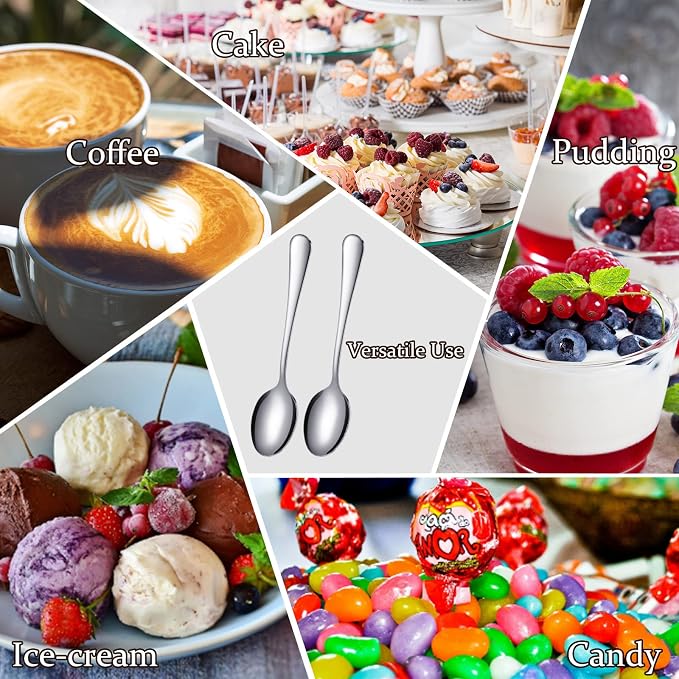100 Pcs Demitasse Espresso Spoons Stainless Steel Bulk, 4.33'' Small Mini - Image 5