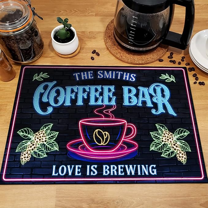 THUYPT Personalized Coffee Mat, Coffee Station Mat Quick Dry, Coffee Spill Mat - Image 5