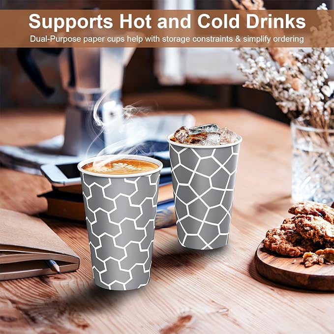Coffee Cups 12 oz Paper Cups 240 Pack, Disposable Coffee Cups 12 oz Hot Cup - Image 3