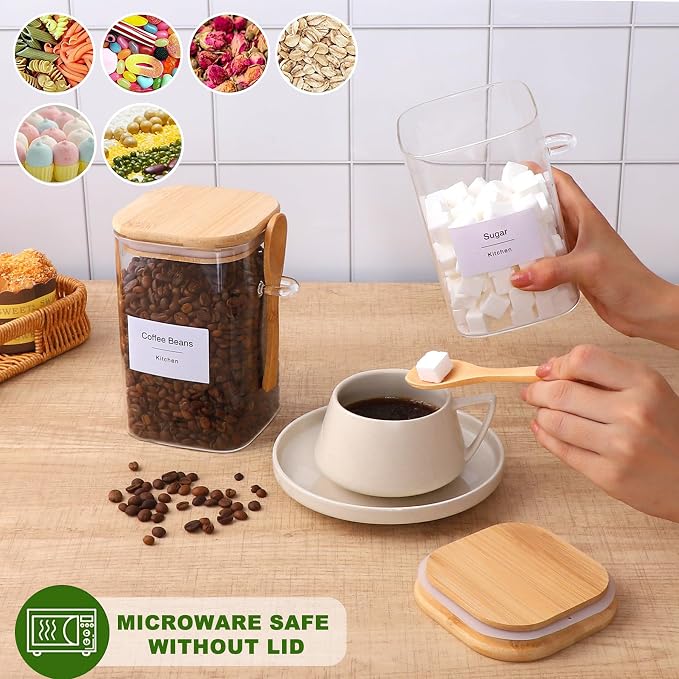 Flour and Sugar Containers - 34 oz Glass Jar - Image 4