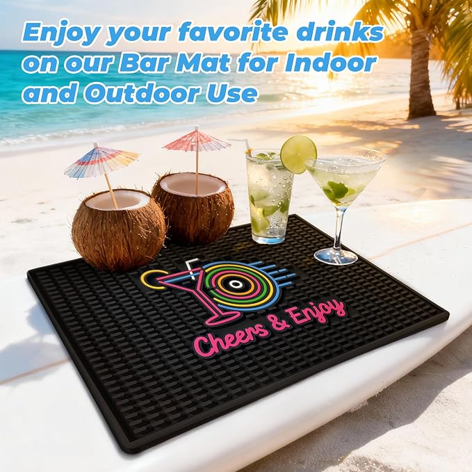 Neon Tiki Black Bar Mat 18 x 12 Inch - Image 5