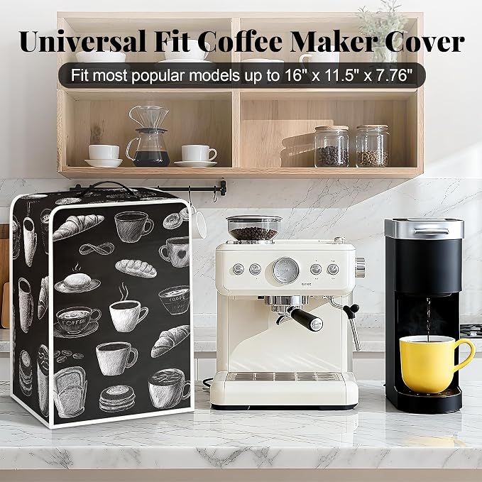 BVBOX Coffee Maker Cover, Durable Dustproof Lightweight Polyester Cotton Blend - Image 3