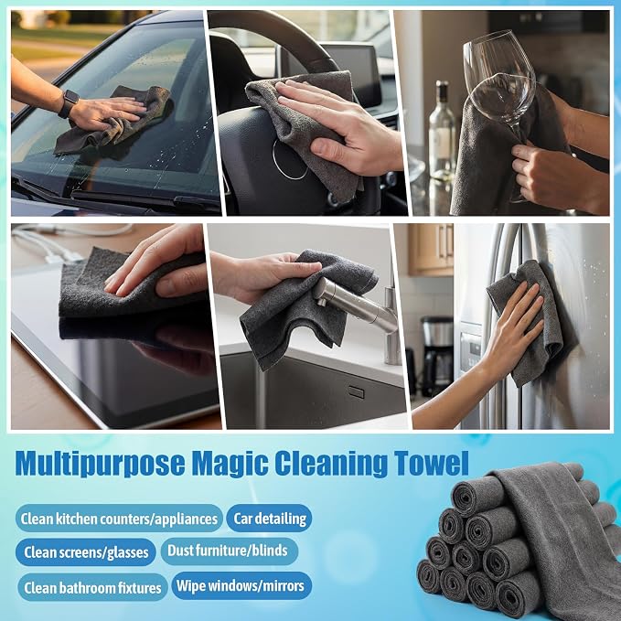 Frienda Garden 12 Pcs Thickened Magic Cleaning Cloth 11.8 x 7.76 Non Scratch - Image 7