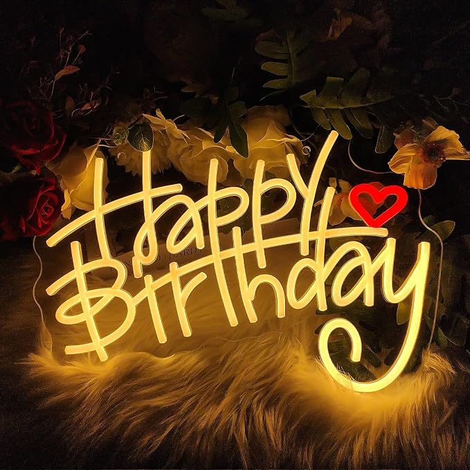 Custom Happy Birthday Neon Sign, Customizable Happy Birthday Light Up Sign - Image 3