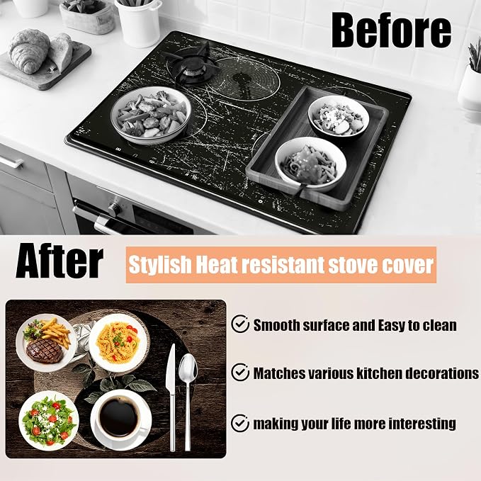 28"x20" Anti-Slip Electric Stove Top Cover Tai Chi Foldable Heat-Resistant - Image 2