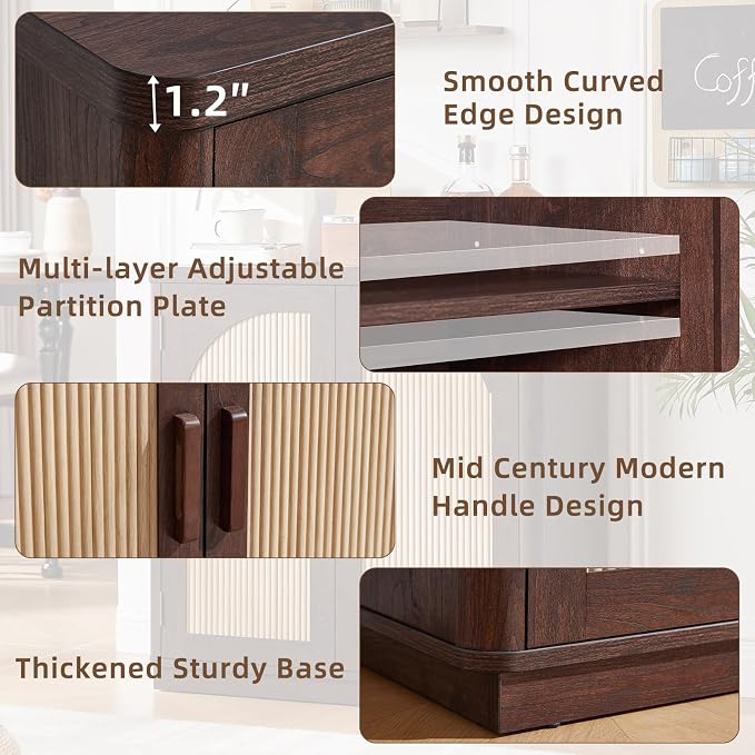 LEYAOYAO Fluted Buffet Cabinet - Image 5