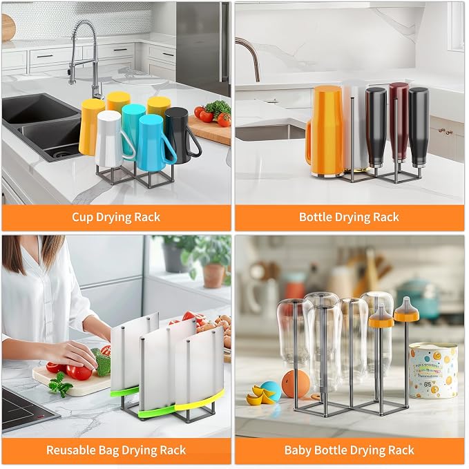 KORRTFID Foldable Bottle Drying Rack, Baby Bottle Drying Rack, Collapsible Cup - Image 6