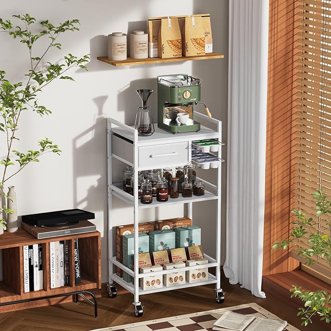 Housolution 4-Tier Coffee Bar Cart - Image 3