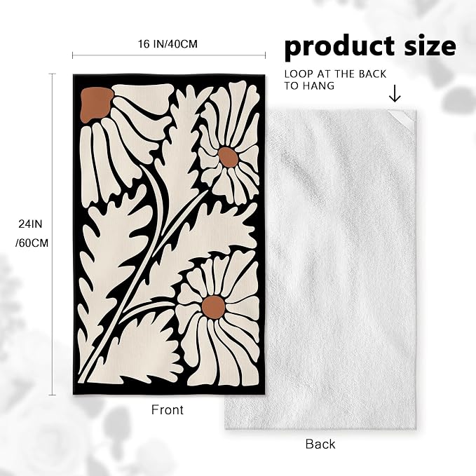 Boho Floral Kitchen Towels Decorative Set of 4, Housewarming Gifts - Image 4