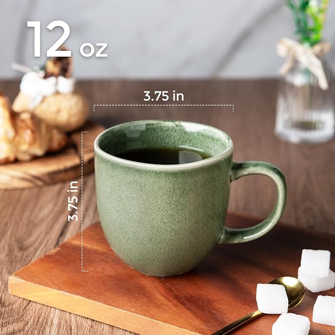 AmorArc 12oz Coffee Mugs, Ceramic Coffee Mugs set of 6 - Image 2