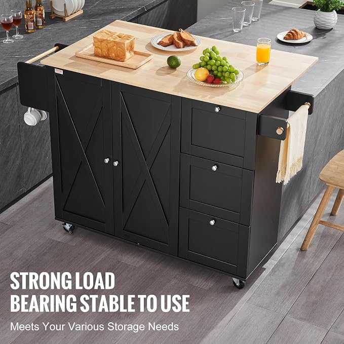 VEVOR Kitchen Island Cart, Rolling Table - Image 5