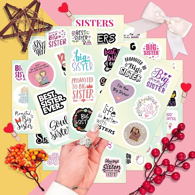 100Pcs Big Sister Stickers for Water Bottle and Laptop - Image 7
