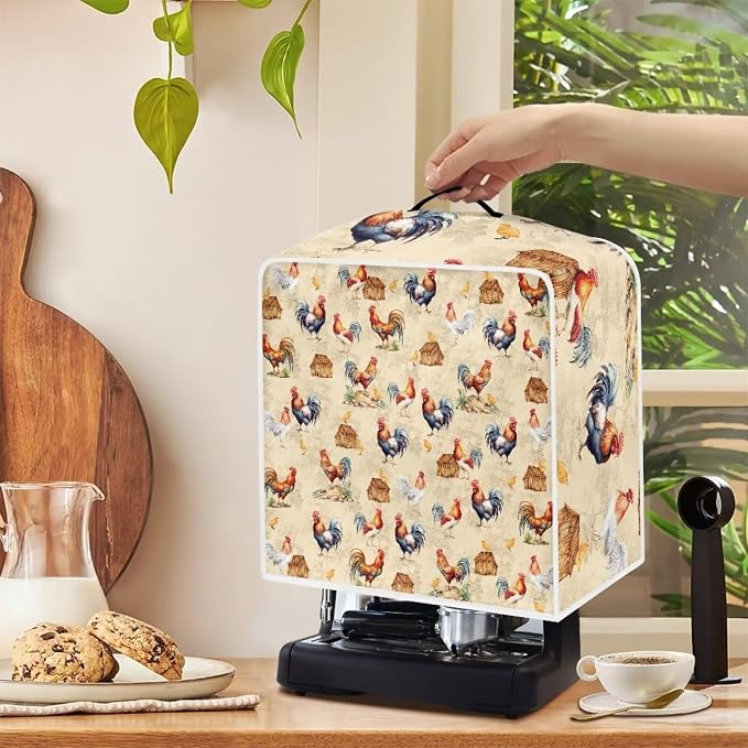 Rooster House Coffee Maker Cover Lightweight Coffee Pot Cover Kitchen Appliance - Image 5