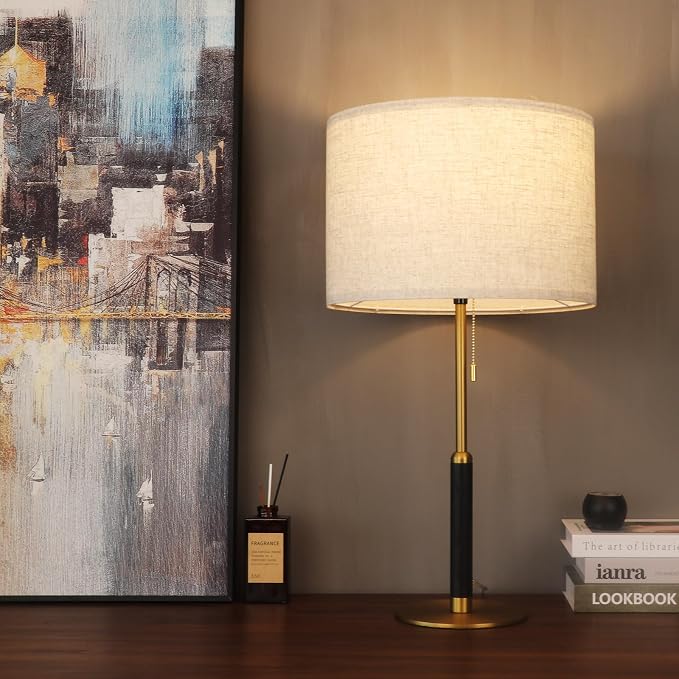 26.4" Pull Chain Table Lamp Modern Mid Century Bedside Lamps - Image 8