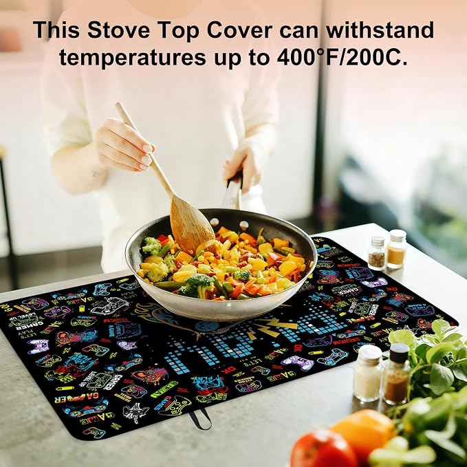 Game Stove Top Cover for Electric Stove 28"x20", Gamer Ceramic Stove top Cover - Image 5