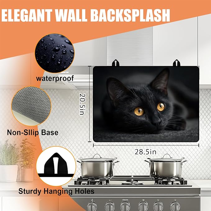 28"x20" Anti-Slip Electric Stove Top Cover Cat Foldable Heat-Resistant Glass - Image 4