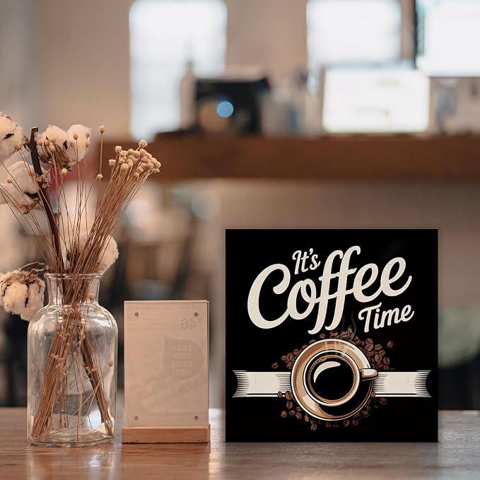 It's Coffee Time Wooden Box Decor 5x5 in - Image 3
