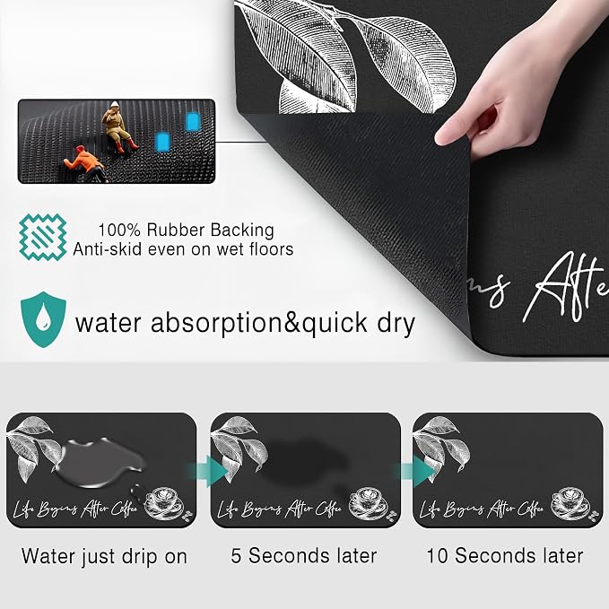 Coffee Mat - Fashion Absorbent Drying Mat Waterproof Protects Kitchen - Maker - Image 5