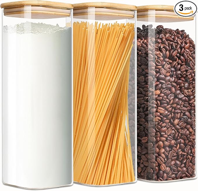 2.2 Qt Square Glass Storage Containers by Unknown