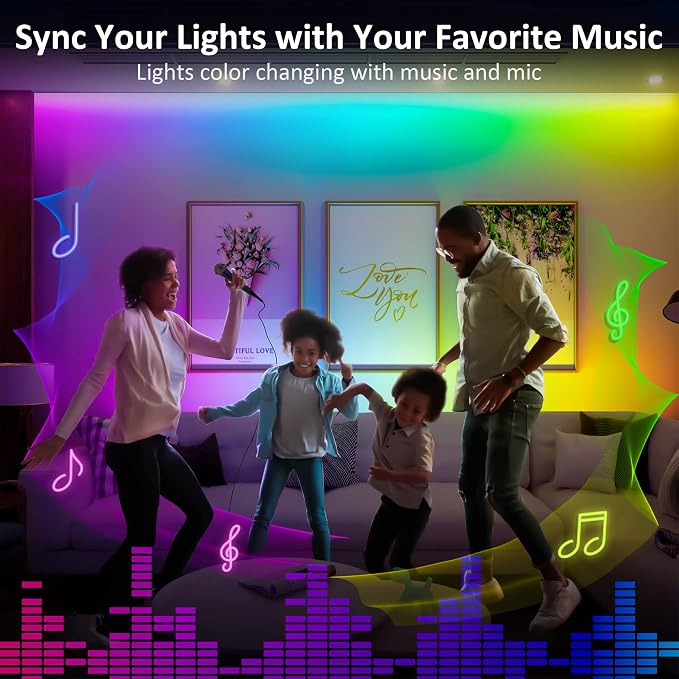 Benreom 6 Pcs RGB Under Cabinet Lights Kit, Smart App and Remote Control Under - Image 5