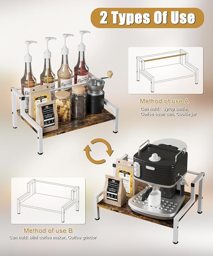 Coffee Syrup Rack Organizer for Countertop, 4 Syrup Bottles Holder Stand for - Image 5