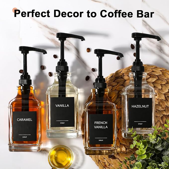 GMISUN Coffee Syrup Dispenser, 16.9 fl oz Syrup Pump Dispenser - Image 2